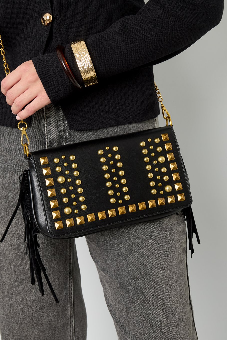 Bolsos de hombro geométricos punk de PU, accesorios diarios Imagen4